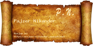 Pajzer Nikander névjegykártya